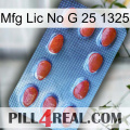 Mfg Lic No G 25 1325 06